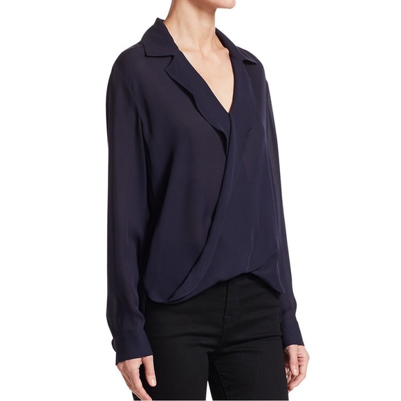 L’Agence Rita Wrap Front Silk Blouse XS - Picture 1 of 10